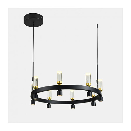 Luminaire Center Suspension moderne Almelo Noir, doré