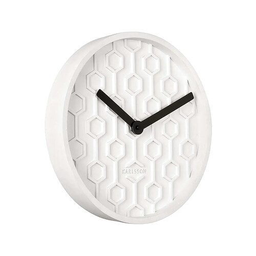 Karlsson Horloge ronde en béton Honey 31 cm Blanc.