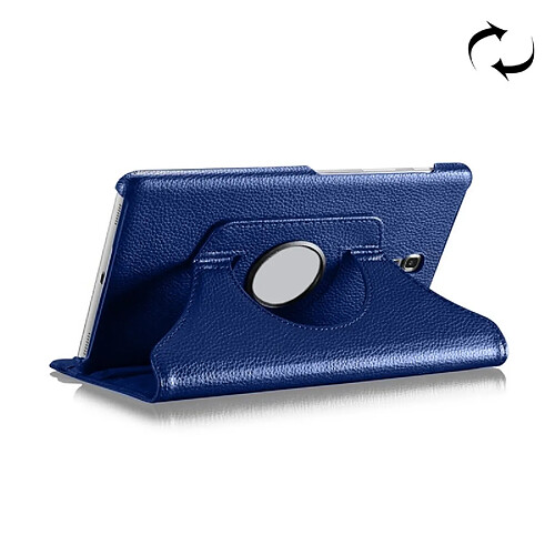 Wewoo Etui en cuir à rotation horizontale à 360 degrés avec texture Litchi pour Galaxy Tab A 10.5 T590 / T595 / T597, avec support (bleu foncé)