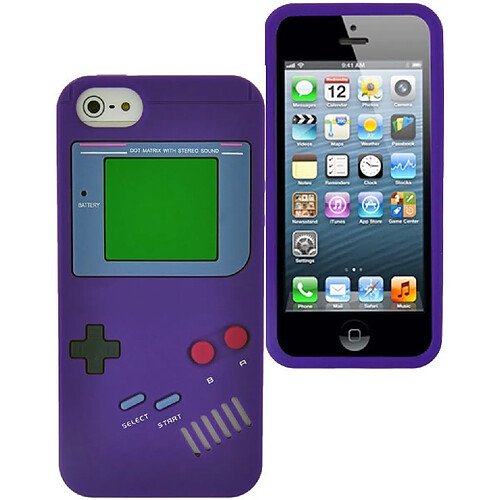 Kabiloo Housse Coque mauve aspect Game Boy iPhone 5