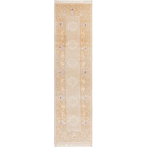 Vidal Tapis de couloir en laine 295x81 brun Darya