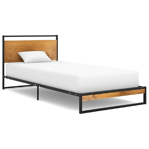 Maison Chic Lit adulte - Lit simple Cadre de lit,Structure du lit Contemporain Métal 90x200 cm -MN30090