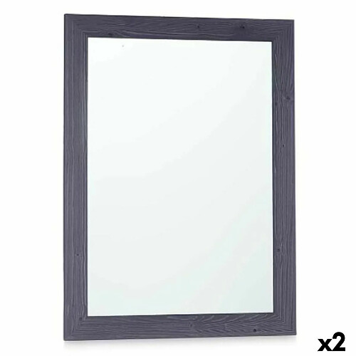 Gift Decor Miroir mural 60 x 80 cm Bois MDF Bleu (2 Unités)