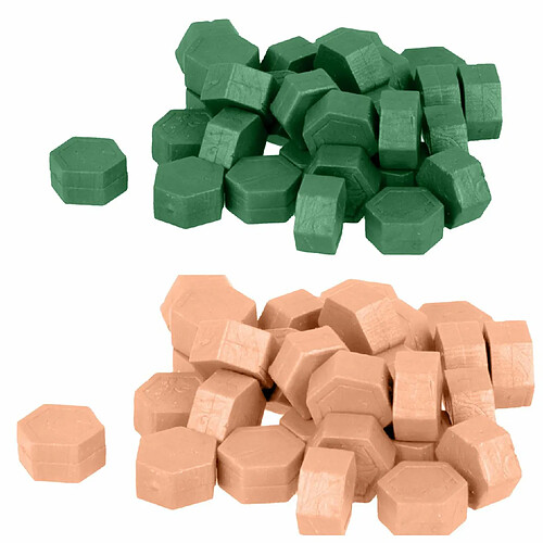 Artemio Perles de cire hexagonales - Vert foncé + Rose