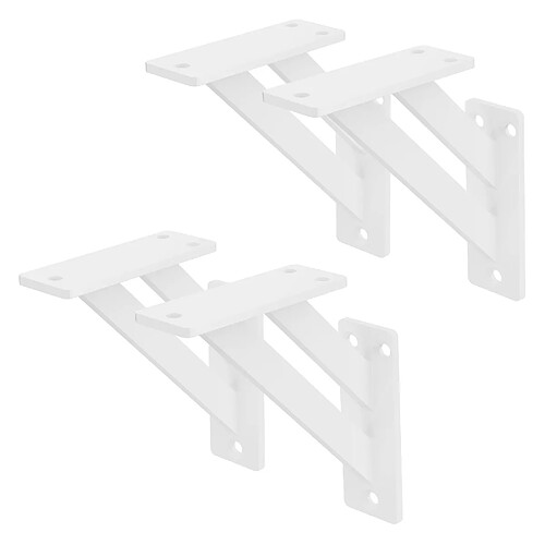 ML-Design 4x Équerres étagère mural support d'angle en aluminium blanc robuste 120x120 mm