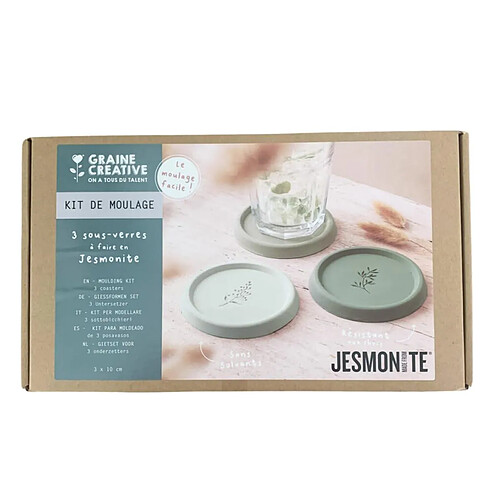 Graines Creatives Kit jesmonite - Dessous de verres a motifs