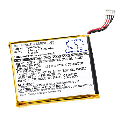 vhbw batterie compatible avec vtech 80-169500, KidiBuzz tablette tablet (2500mAh, 3,8V, Li-Polymère)