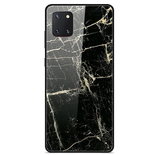 Coque en TPU impression de motifs fantaisie en verre hybride noir/or pour votre Samsung Galaxy A81/Note 10 Lite/M60s