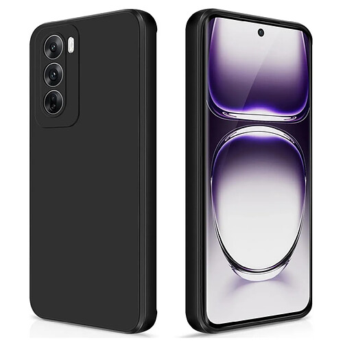 Htdmobiles Coque pour Oppo Reno 12 5G - housse etui silicone gel fine + verre trempe - NOIR