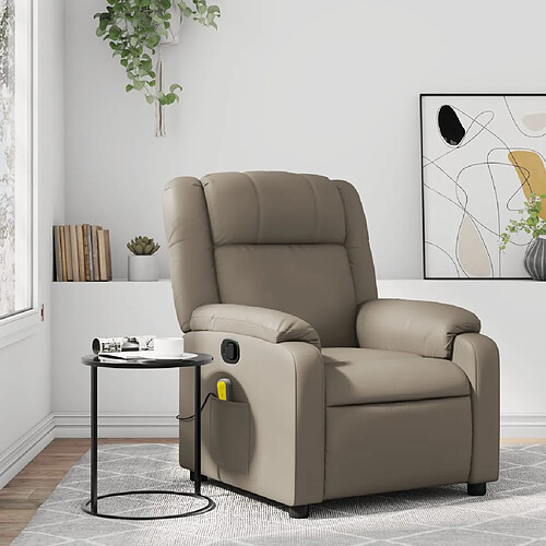 vidaXL Fauteuil de massage inclinable Cappuccino Similicuir