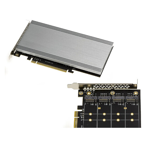 Kalea-Informatique Carte contrôleur PCIe 3.0 16x pour 4 SSD M.2 NVMe M Key (M2 NGFF). VERSION 2824