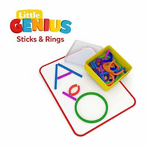 Osmo - Little Genius Sticks & Rings - Includes 2 Games - ABCs & Squiggle Magic - Ages 3-5 - Letter Formation Fine Motor Skills Problem Solving - For iPad or Fire Tablet - (Osmo Base Required)