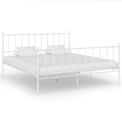 vidaXL Cadre de lit sans matelas blanc métal 160x200 cm