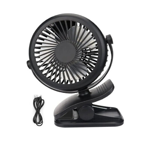 Ventilateur USB, Mini Ventilateur De Bureau Personnel à Clip Portable Silencieux, ventilateurs de Bureau de Refroidissement Réglables à 3 Vitesses 360 Ventilateurs de Table (Noir)