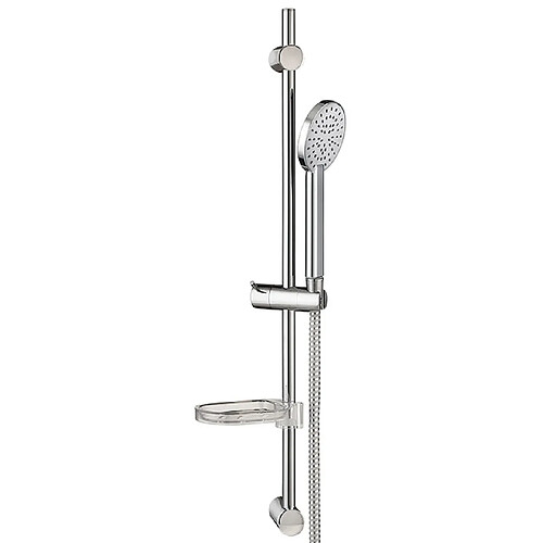 Wirquin Colonne Barre de douche chromee entraxe reglable 70 cm douchette monojet flexible PVC