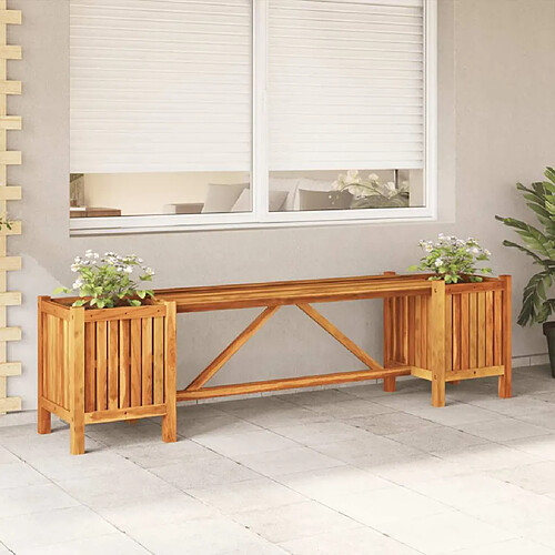 vidaXL Banc de jardin avec 2 jardinières 150x30x40 cm Bois d'acacia