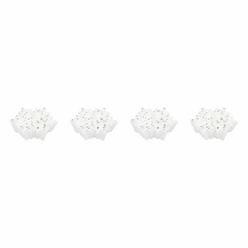 Lot de 4 Bougies Flocons Souffle Polaire 6cm Blanc