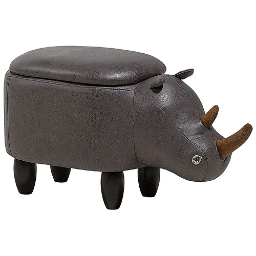 Beliani Repose-pied RHINO Gris foncé Cuir PU