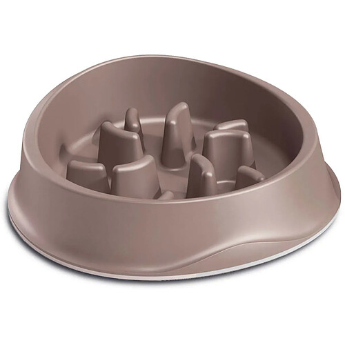 ZOLUX Gamelle anti glouton Slow feeder 1 litre Taupe.