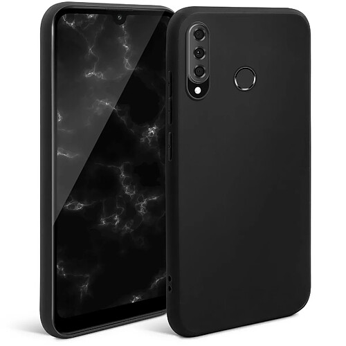 Moozy Minimalist Series Coque en silicone pour Huawei P30 Lite, noir - Finition mate fine et souple en TPU