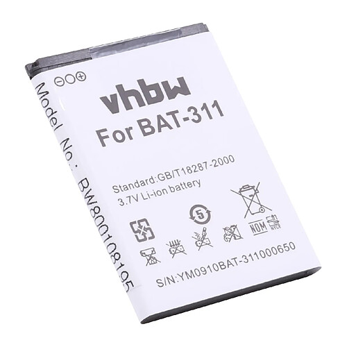 Batterie Li-Ion 1400mAh (3.7V) vhbw pour téléphone portable smartphone Acer Liquid M220, Z200, Z220 comme BAT-311, BAT-311(1ICP5/43/55), KT.0010S.011.