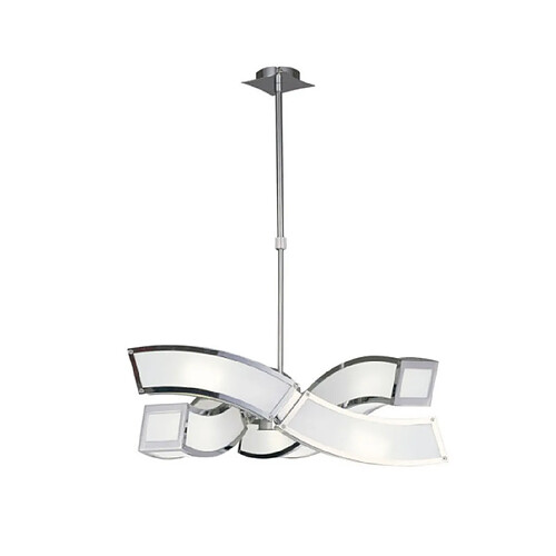 Luminaire Center Suspension Duna Blanc, Chrome poli