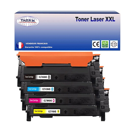 4 Toners compatibles avec Samsung CLT-404S pour Samsung XPress C480 (Noire + Couleur) - T3AZUR