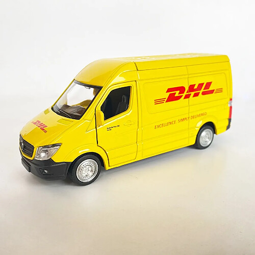 Universal 1/36 Echelle en alliage Simulation DHL Truck Métal Moulé Pour Retirer La Voiture Jouet Collection Vans Cadeaux Pour Enfants | Voiture Jouet Moulé Sous Pression(Jaune)