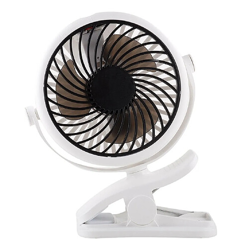 Ventilateur de Bureau à Pince Rechargeable USB Mini Ventilateur à Pince Portable 720 Ventilateur Rotatif Ventilateur à Vent Réglable à Trois Vitesses-F