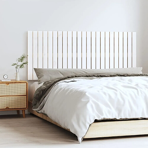 Maison Chic Tête de lit scandinave pour lit adulte,Meuble de chambre murale Blanc 147x3x60 cm Bois massif de pin -MN93514