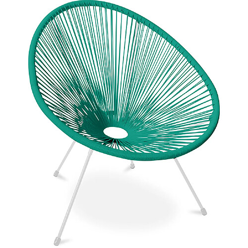 ICONIK INTERIOR Fauteuil Acapulco - Piétement Blanc - Nouvelle Édition Vert pastel