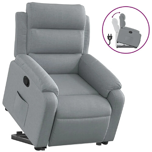 Maison Chic Fauteuil Relax pour salon, Fauteuil inclinable Gris clair Tissu -GKD34888