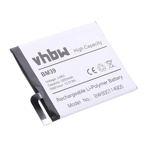 vhbw Li-Polymère batterie 3250mAh (3.85V) pour téléphone portable mobil smartphone Xiaomi Mi 6 Dual SIM, 6 Dual SIM TD-LTE