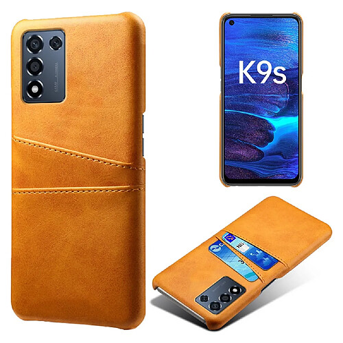 Coque en TPU + PU avec porte-cartes, orange pour votre Oppo K9s/Realme Q3s 5G