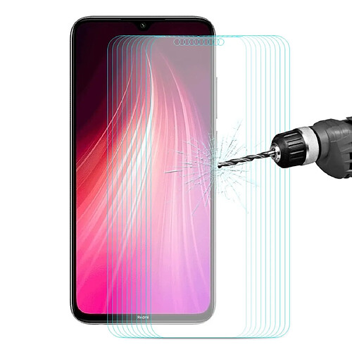 Wewoo Film de verre trempé 10 PCS 0.26mm 9H 2.5D de à bord incurvé pour Xiaomi Redmi Note 8