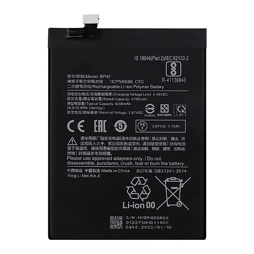 Avizar Batterie Interne pour Xiaomi Mi 11 Lite 4G et 5G 4250mAh Remplace BP42