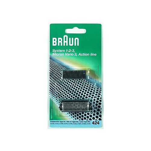 Braun - 65424781 - combi-pack 424 - recharge grille + couteaux pour rasoirs