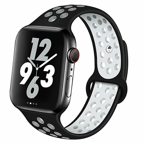 PHONECARE Bracelet Bicolore SportStyle pour Apple Watch Series 7 - 45mm - Noir / Blanc