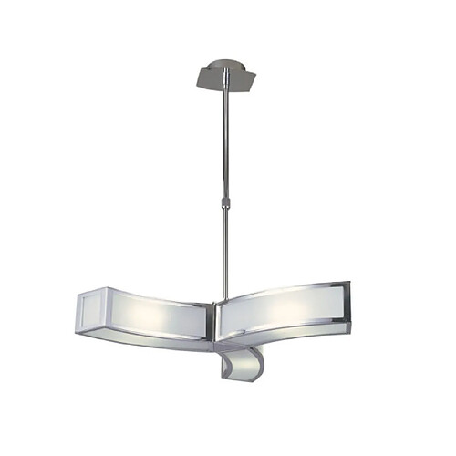 Luminaire Center Suspension Duna Blanc, Chrome poli