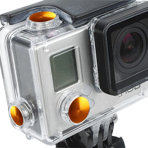 Wewoo Pour GoPro Hero 3+ Orange Jeu de 3 boutons en aluminium anodisé couleur PCS