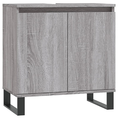 Maison Chic Armoire de bain,Meuble de rangement de salle de bain,Meuble haut sonoma gris 58x33x60 cm bois d'ingénierie -GKD507117