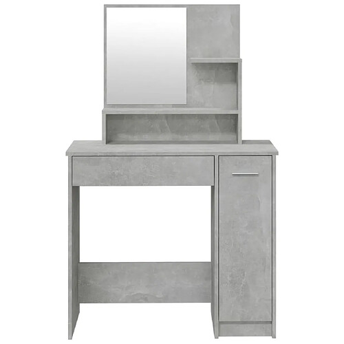 Helloshop26 Coiffeuse table de maquillage design meuble mobilier de chambre avec miroir 86,5 x 35 x 136 cm gris 02_0006396