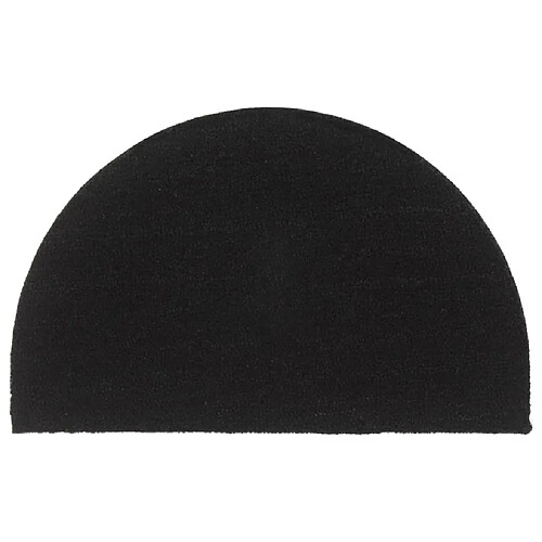 vidaXL Tapis de porte noir demi-rond 50x80 cm fibre de coco touffeté