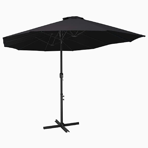 vidaXL Parasol d'extérieur et poteau en aluminium 460x270 cm Noir