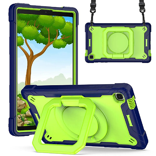 Coque en TPU + Silicone Couverture avec béquille rotative Bleu marin/Olivine pour votre Samsung Galaxy Tab A7 Lite 8.7 pouces