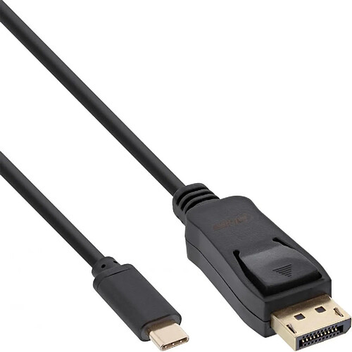 InLine - Adapterkabel - USB-C (M) zu DisplayPort (M) eingerastet - USB 3,1 / Thunderbolt 3 / DisplayPort 1,2 - 7,5m - unterstützt 4K 60 Hz (3840 x 2160) - Schwarz (64127)