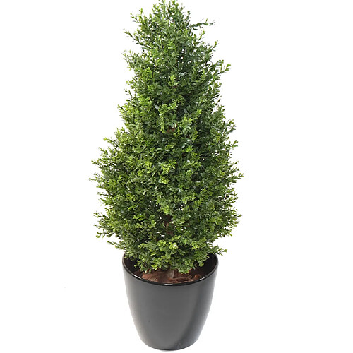 Pegane Plante artificielle haute gamme Spécial extérieur / Buis topiaire UV Artificiel - Dim : 125 x 60 cm