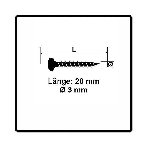 Fischer Vis pour panneaux de particules Power-Fast II FPF II 3.0x20 mm - 200 pièces (670058) Tête cylindrique + Filetage Torx complet, zinguée, passivée bleue