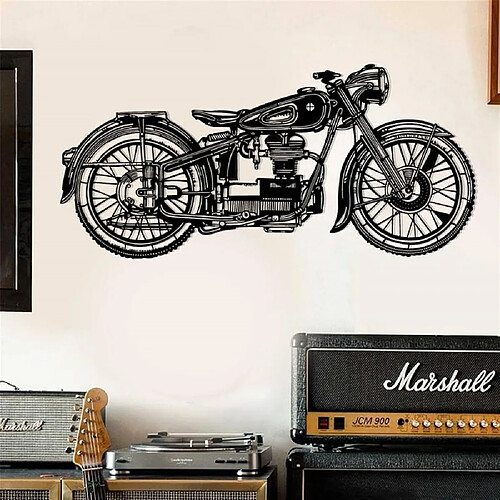 DEKORY Décoration Murale en Métal Moto Vintage - 95x45 cm