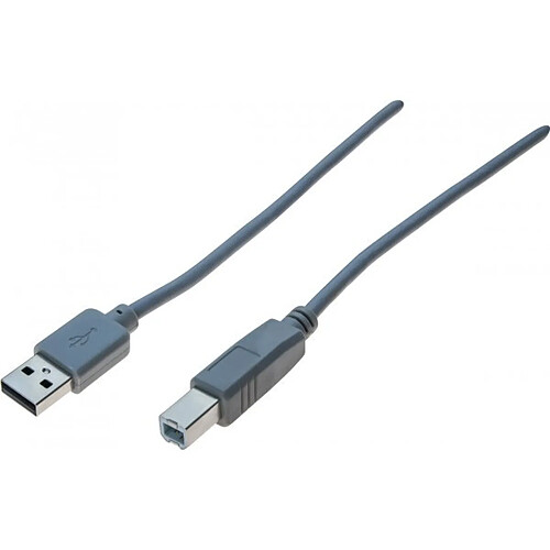 Abi Diffusion Cordon USB 2.0 A / B gris - 3,0 m